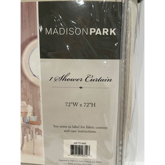 Madison Park Bayside Shower Curtain Coastal Printed Fabric - Picture 4 of 4